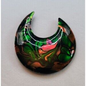 A. Gagnon Enamel Over Copper Brooch/Pin/Pendant 2.25" Long